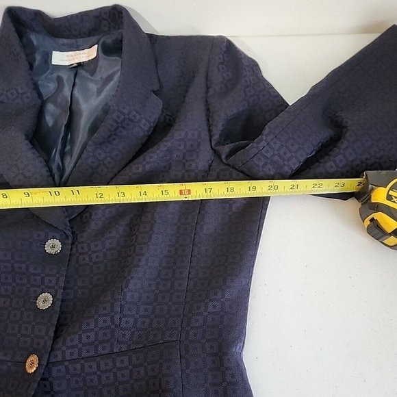 Tahari Arthur S. Levine Blazer Womens Size 10 Blue 3 Button Business Career - Picture 7 of 9